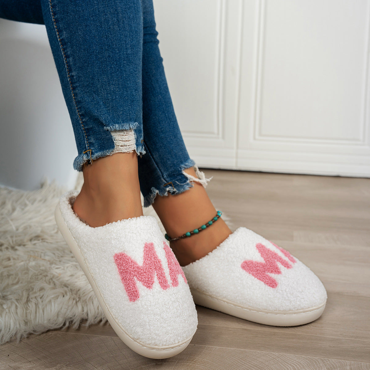 Warm And Cozy Plush Cotton Slippers