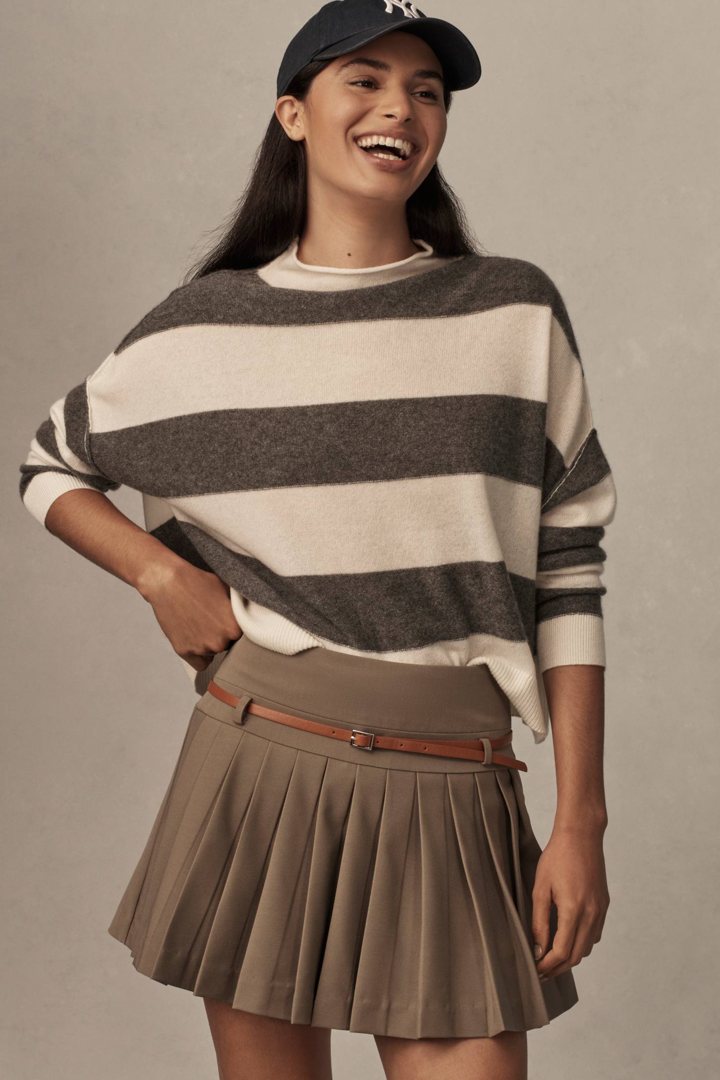 The Alani Cashmere Mock-Neck Sweater by Pilcro: Printed Edition