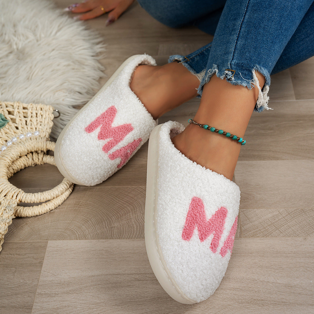 Warm And Cozy Plush Cotton Slippers