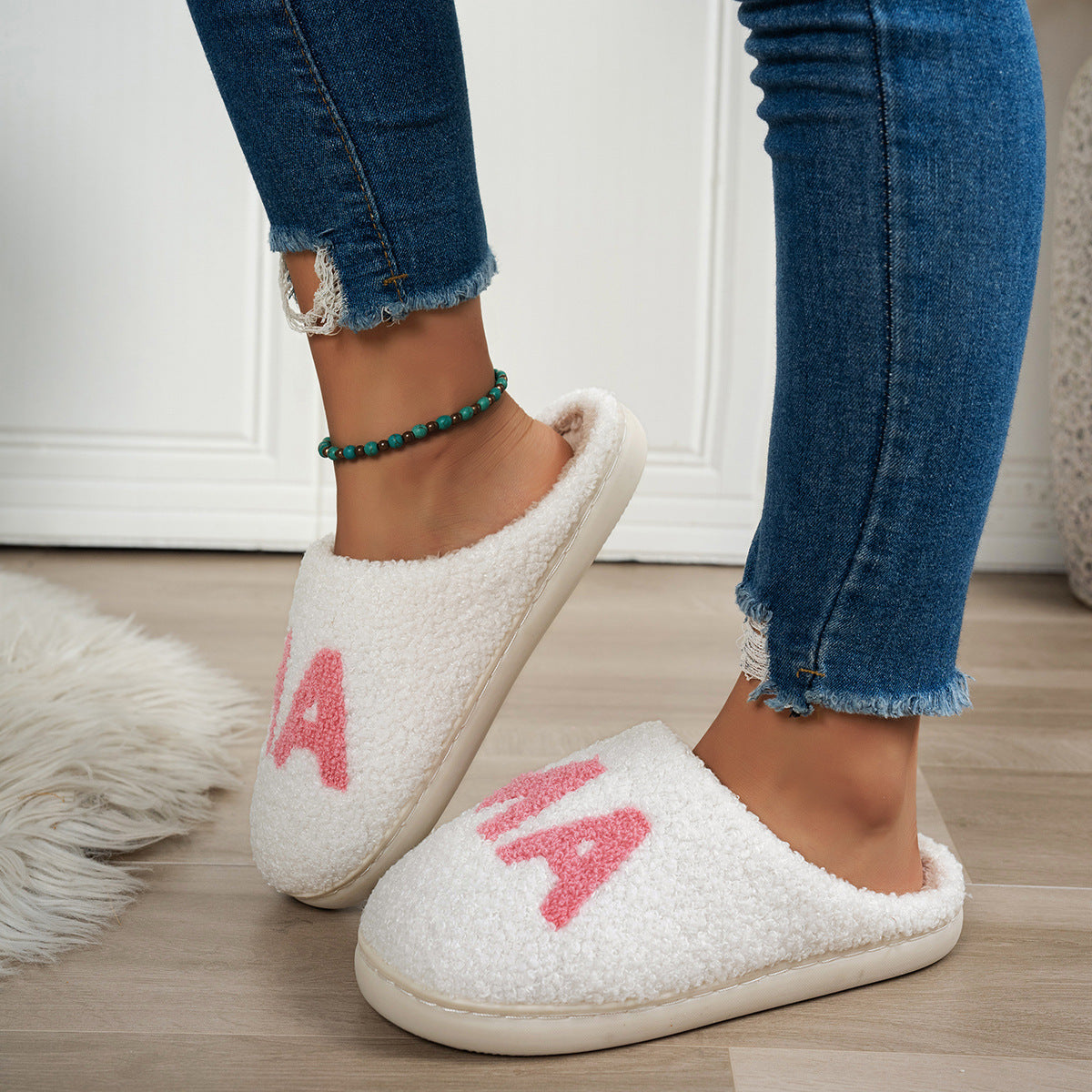 Warm And Cozy Plush Cotton Slippers