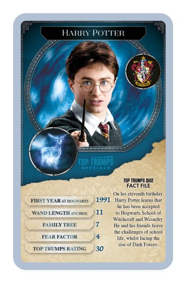 HP Top Trump Specials Card Game